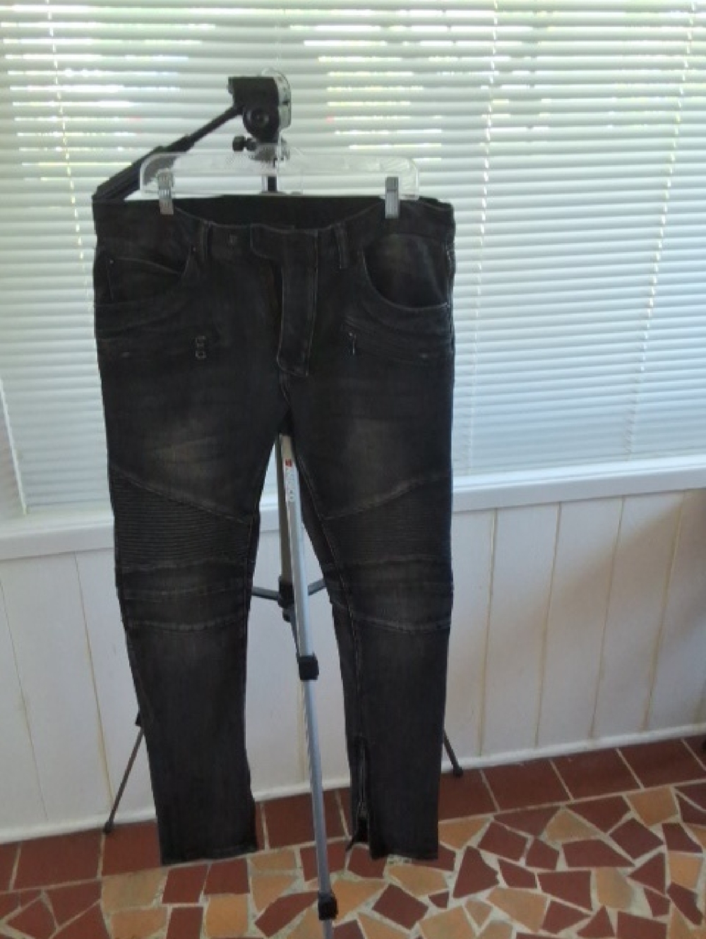 Black Moto-Style Skinny Jeans